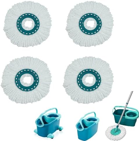 4 Pack Microfiber Spin Mop Heads for Leifheit Twist Systems