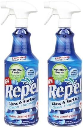 Clean-X REPEL Glass Cleaner 32 fl oz - Streak-Free Water-Repelling 1