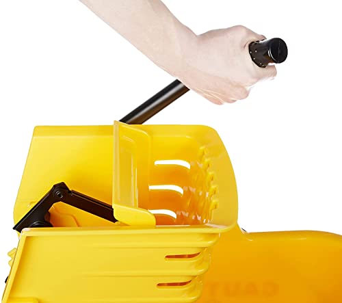 Amazon Basics 35-Quart Mop Bucket with Side Press Wringer Yellow
