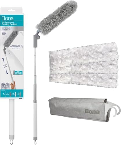 Bona High Performance Dusting Kit - 6FT Extendable Handle 3 Disposable Dusters