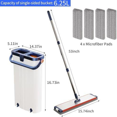 YIWUJB Narrow Mop Bucket Set with Wringer