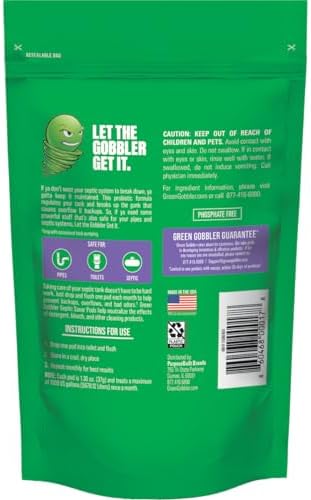 Green Gobbler Septic Tank Treatment Packets - 24 Pods 6 Months Supply