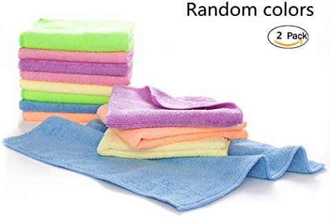 YSLON Rubber Gloves 2-Pair With Cleaning Cloths 2-Pack Waterproof Reusable