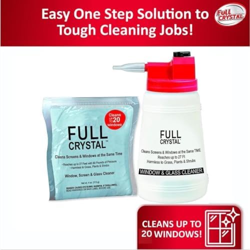Full Crystal Refill Kit - 2x4oz Window Cleaner Packets for Streak-Free Glass