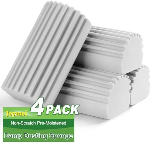 4-Pack Damp Clean Duster Sponge for Blinds Glass and More