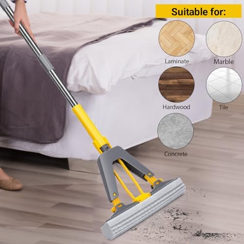 MASTERTOP Self Squeeze Sponge Mop with 3 Refills