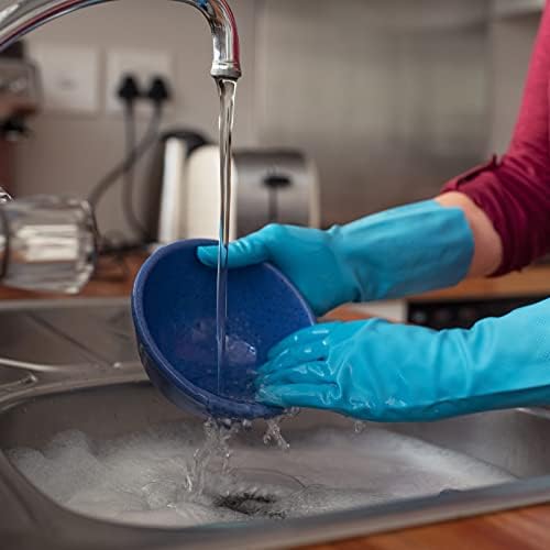 Bamllum Reusable Dishwashing Gloves - 2 Pairs Medium Green Blue