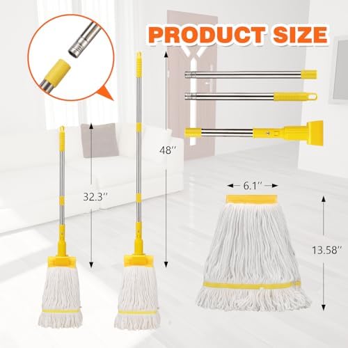 Conliwell Heavy Duty Clip Mop with 48 Handle