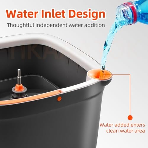 KZKR Spin Mop Bucket Set with 6 Microfiber Pads and Water Separation System