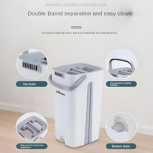 inHomes Mop Bucket Set with 4 Microfiber Cloths