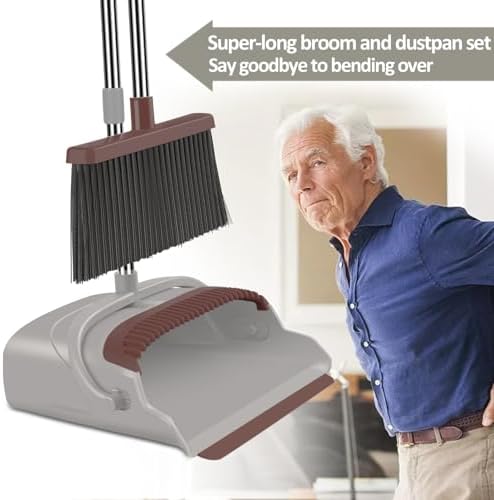 Kelamayi Upgrade Broom and Dustpan Set with Long Handle