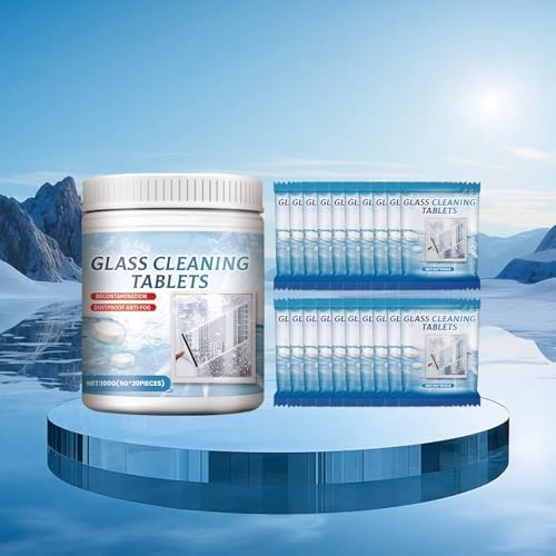 Glass Cleaning Tablets with Anti-Fog 20 Count Decontamination Formula