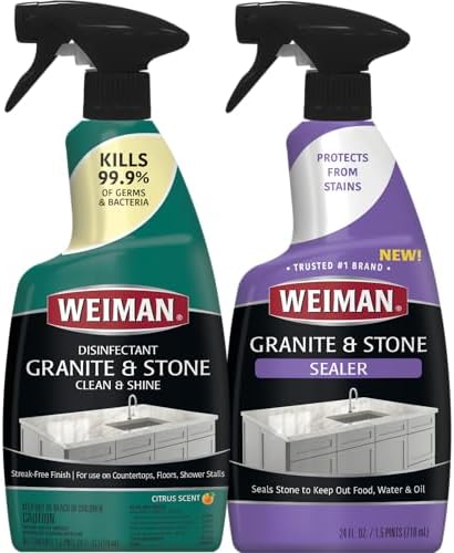 Weiman Disinfecting Granite Stone Cleaner and Sealer Kit - 24 oz Each 1