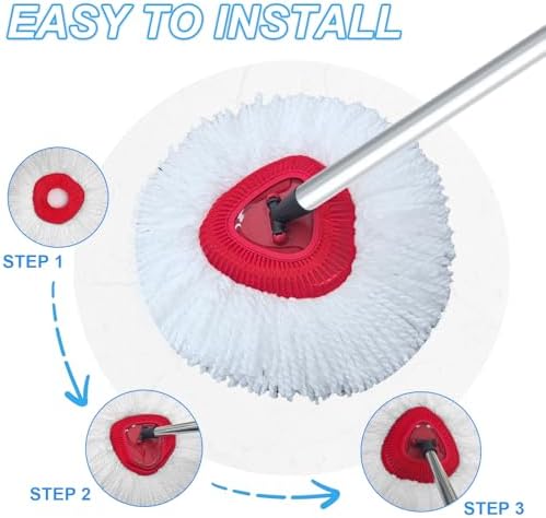 SuperAbound 2 Pack Spin Mop Replacement Heads for O-Cedar EasyWring
