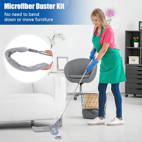 9PCS Extendable Dusters with Microfiber Cleaning Kit