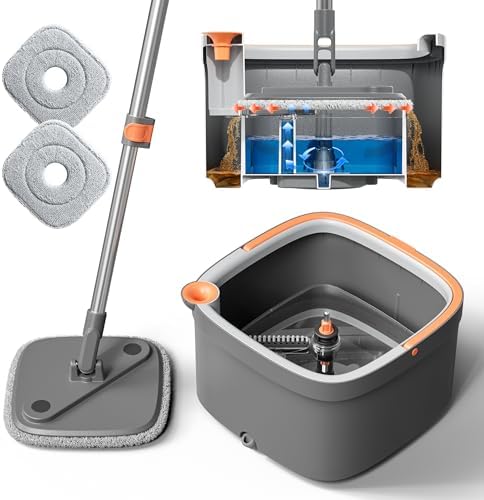 KZKR Spin Mop and Bucket Set with Clean Water System