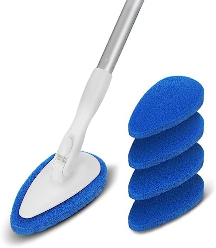 Qaestfy Long Handle Tub Tile Scrubber with 51 Handle