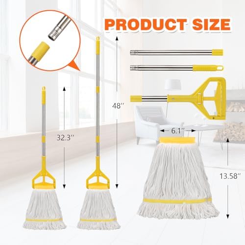 Conliwell Heavy Duty Commercial Mop with 48 Long Handle