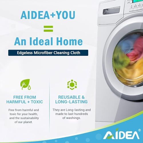 AIDEA Microfiber Cleaning Cloth 100PK Soft and Durable