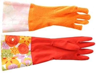 Kitchen Rubber Gloves with Warm Lining and Waterproof Protection