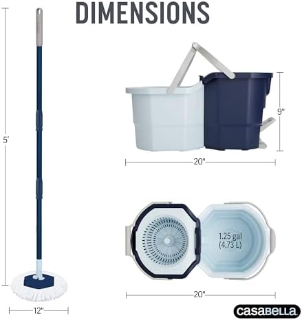 Casabella Spin Mop System - 2 Bucket Design Blue