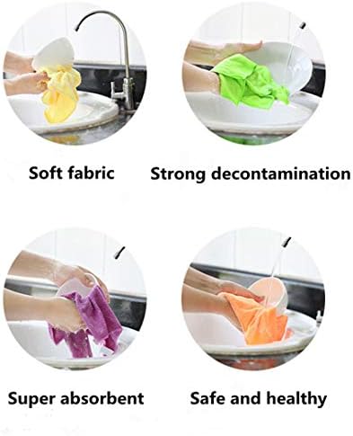 YSLON Rubber Gloves 2-Pair With Cleaning Cloths 2-Pack Waterproof Reusable