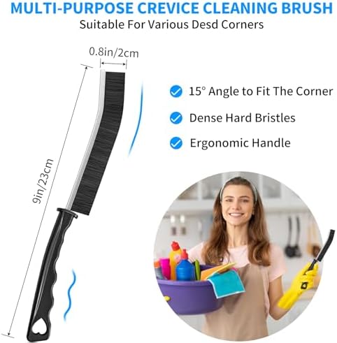 4TH Multi-Purpose Deep Crevice Cleaning Brush - 4 Pcs Black