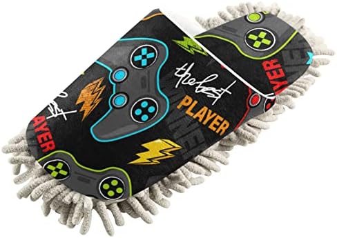 Xigua Microfiber Mop Slippers for Men Women Size L
