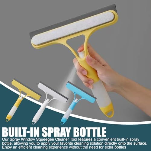 3-in-1 Window Cleaning Tool with Spray Scraper