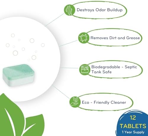 ECO-GALS Dishwasher Cleaner - 12 Tablets 12 Month Supply