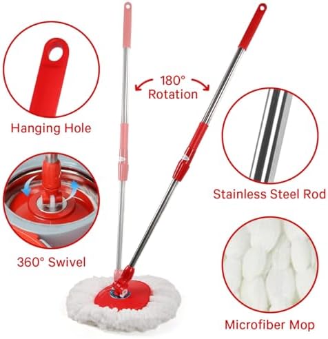 TAKTICK Spin Mop and Bucket Set with Wringer