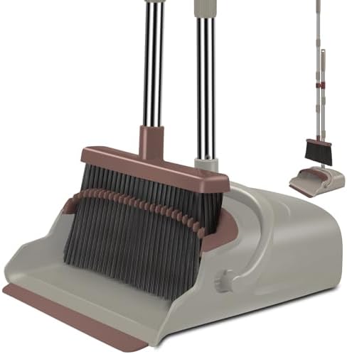 Kelamayi Upgrade Broom and Dustpan Set with Long Handle