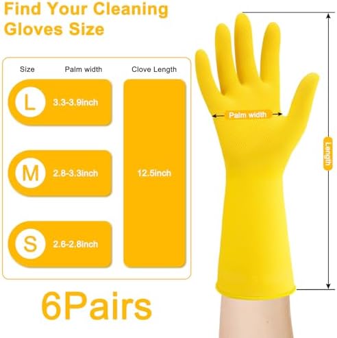 HOFASON Reusable Rubber Gloves for Kitchen and Cleaning
