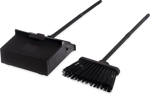 Carlisle Duo-Pan Dust Pan and Broom Set with Clip 36 Inches Black
