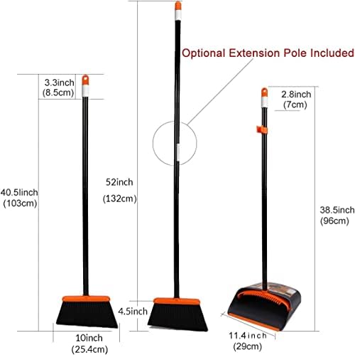 TreeLen Broom and Dustpan Set with 52 Long Handle