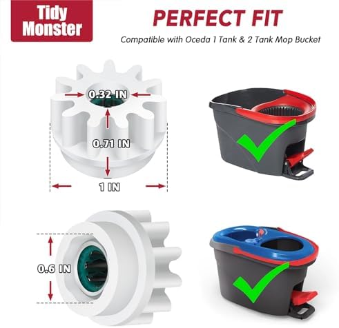 Tidy Monster Pedal Bearing Replacement for O-Cedar Mop Bucket - 2 Pack