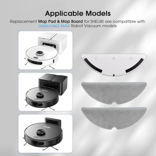 SHELIKI Replacement Mop Pads Board for D60S MAX