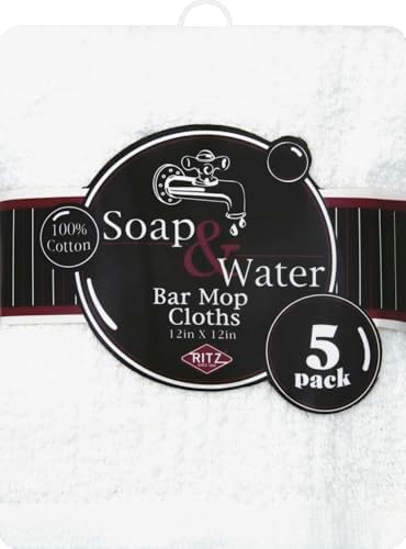Ritz White Cotton Bar Mop Dish Cloth 5 Pack 1