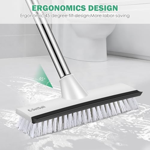 SetSail 2-in-1 Floor Scrub Brush with Adjustable Handle