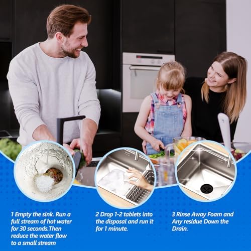 USKICH Garbage Disposal Cleaner Tablets 26 Pack Fresh Lemon Scent