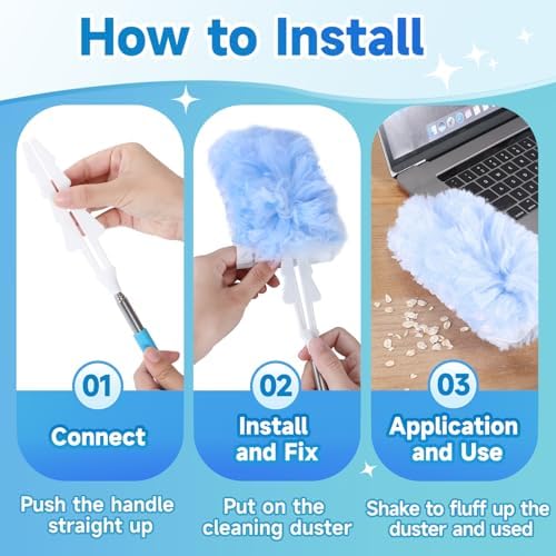 Swiffer Duster Refills 30 Count with 2 Handles 360 Rotation