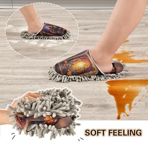 FLildon Microfiber Mop Slippers - Washable Floor Cleaner for Men Women