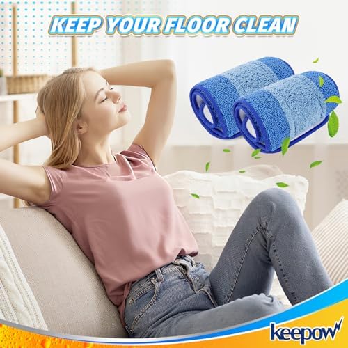 KEEPOW 18 Microfiber Mop Pads 4 Pack Washable Reusable Replacement