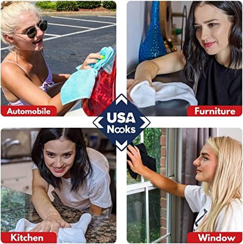USANOOKS 12Pc Microfiber Cleaning Cloths - 125x125 inch