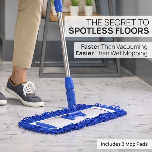 18 Inch Heavy Duty Microfiber Floor Mop - No Bucket Needed