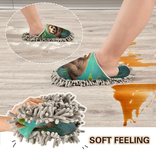 FLildon Microfiber Mop Slippers for Men Women Floor Cleaning Shoes