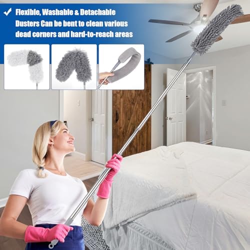 9PCS Extendable Dusters with Microfiber Cleaning Kit