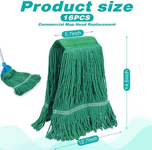 Roshtia 16-Pack Heavy Duty Cotton Mop Heads Replacements