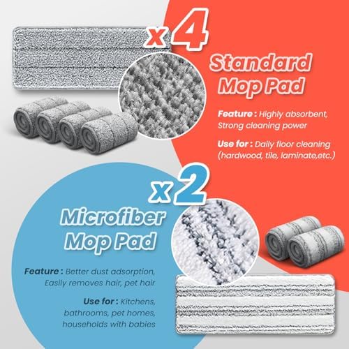 BOMIDI Flat Microfiber Mop Bucket Set with Wringer