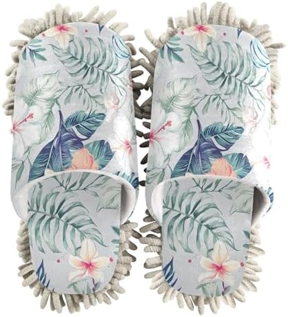 FLildon Microfiber Mop Slippers Hawaiian Floral Design
